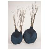 Uttermost Viewpoint Aged Black Vases Set of 2