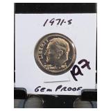 1971-S Roosevelt Dime, Gem Proof