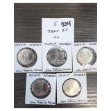 5 Jefferson Nickels, 2007-D, 2009-D/P, 2010-D/P