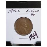 1919-S Lincoln Wheat Cent, E. Fine