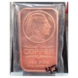 1 Oz Indian Head Copper Bar, .999 Fine