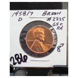 1958/7-D Lincoln Wheat Cent