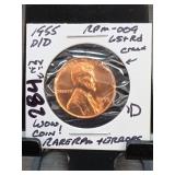 1955-D Lincoln Wheat Cent, LS+RD, D/D RPM-004