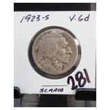 1923-S Buffalo Nickel, V.Gd