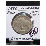 1935 Buffalo Nickel, FINE