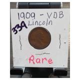 1909 Lincoln Wheat Cent, VDB