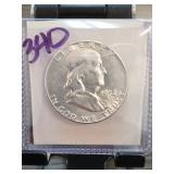 1952 Franklin Half Dollar, B.U., M.S., Silver