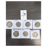7 Buffalo Nickels, 1913, 1916-1920, 1936