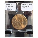 2007-D Jefferson Dollar, Choice UNC