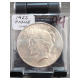 1922 Peace Dollar, Choice UNC, Silver