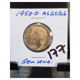 1950-D Roosevelt Dime, MS65/66, Silver