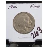 1926 Buffalo Nickel, Fine