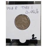 1913-P Buffalo Nickel, Type 1