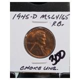 1945-D Lincoln Wheat Cent, Choice UNC.