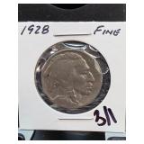 1928 Buffalo Nickel, Fine