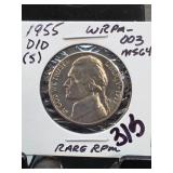 1955-D/D Jefferson Nickel