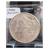 1900 Morgan Dollar, Abt UNC, Silver