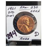 1961-D/D Lincoln Memorial Cent