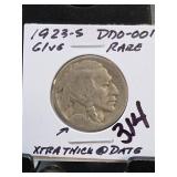 1923-S Buffalo Nickel, G/VG, DDO-001