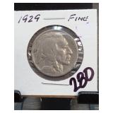 1929 Buffalo Nickel, Fine