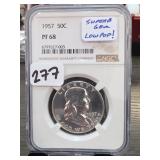 1957 Franklin Half Dollar, PF 68 NGC
