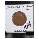 1909 Lincoln Wheat Cent, E. Fine, VDB