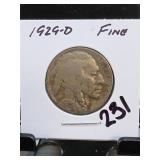 1929-D Buffalo Nickel, Fine