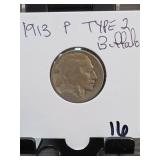 1913-P Buffalo Nickel Type 2