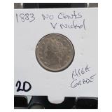 1883 Liberty Head V Nickel No Cents