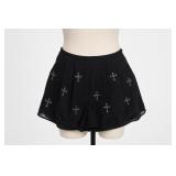 One Culture Black Cross-Embellished Skirt L