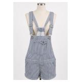 Love Culture Jeans Striped Short Overalls Size L