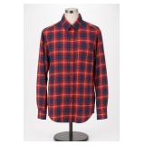 Croft & Barrow Red Blue Plaid Shirt, Size M