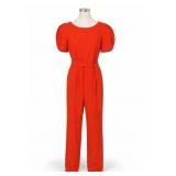 Calvin Klein Red Belted Jumpsuit Size 8