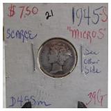 1945-S Mercury Dime, Micro S