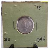 1944 Mercury Dime, BU, Silver
