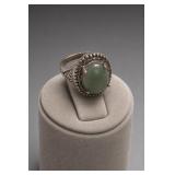 Jade Green Cabochon Openwork Ring