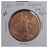 1 Oz .999 Copper Liberty Round