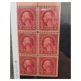 1927 2¢ Washington Booklet Pane Of 6