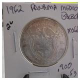 1962 Panama Medio Balboa, MS66 Silver