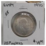 1970 Egyptian 25 Piastres, KM422