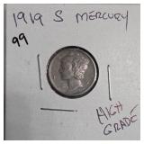 1919-S Mercury Dime, Silver
