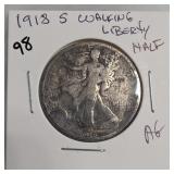 1918-S Walking Liberty Half Dollar, Silver