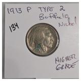 1913-P Buffalo Nickel, Type 2