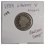 1884 Liberty Head V Nickel