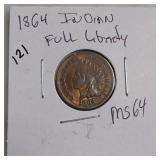 1864 Indian Head Cent, MS64