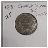 1870 Canadian 25-Cent Quarter, Silver