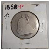 1858-P Seated Liberty Half Dollar