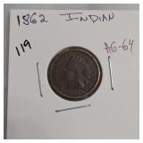 1862 Indian Head Cent