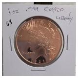 1921 Peace Dollar Centennial Copper Replica