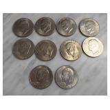 10 Eisenhower Dollars, 1971, 1974, 1976, 1978